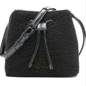 NWT MSRP$148 Calvin Klein Astatine Micro Bucket Crossbody Fur/ Patent leather